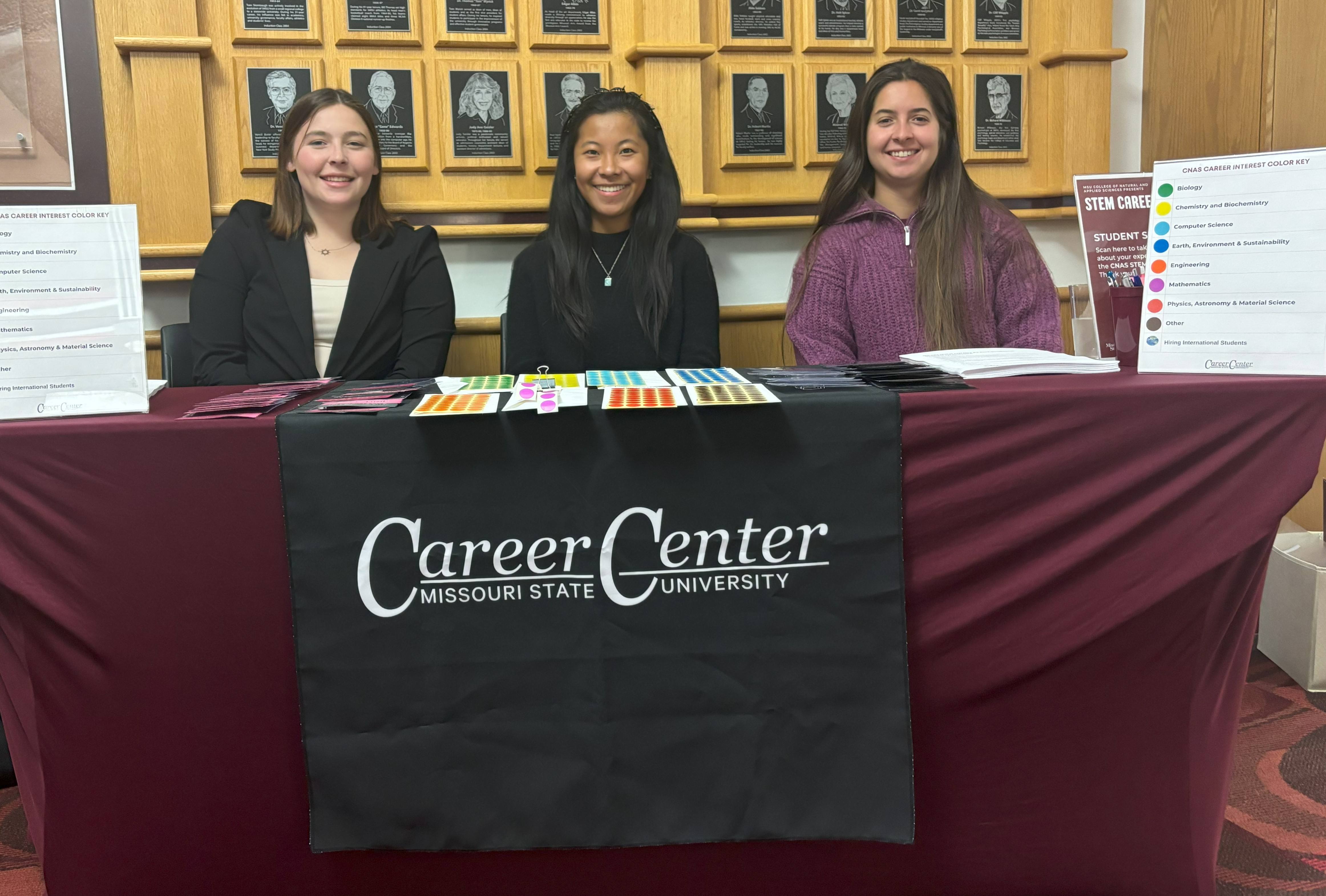 CNAS ambassadors helping at the career fair